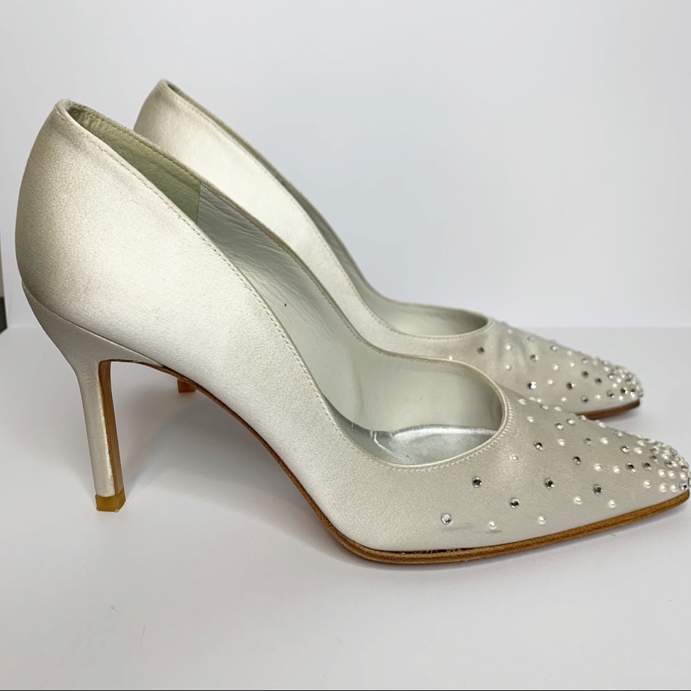 Stuart Weitzman satin sequin embellished heels - Picture 3 of 8